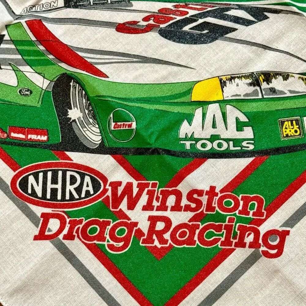 VTG John Force Castrol GTX NHRA Winston Drag Racing Bandana 1990’s Collectible